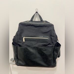BEIS Black diaper Backpack with Gold Accents